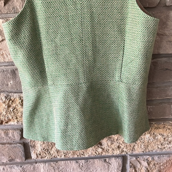 Banana  Republic Green Tweed Peplum Sleeveless Top Size 12 - Picture 11 of 15